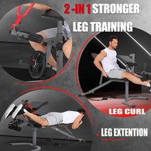 Load image into Gallery viewer, OPPSDECOR Adjustable Weight Bench Set with Leg Extension & Leg Curl, 900LBS Incline/Decline/Flat Preacher Curl Bench, Space-Saving Workout Bench for Home Gym