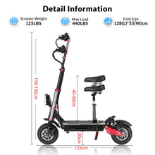 Load image into Gallery viewer, Electric Scooter for Adult, 6000W Dual Motor 55MPH Fast Escooter, 60V 38Ah Large Battery Up to 75 Miles, Portable Folding E-Scooter with Seat
