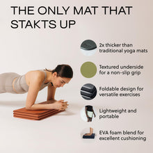 Load image into Gallery viewer, Stakt The Original Foldable Yoga Mat, Premium Foldable Exercise & Workout Mat with Non-Slip Surface, Lightweight Portable for Studio or Home Use, As Seen on Shark Tank - Terracotta