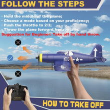 Load image into Gallery viewer, ANBURI RC Plane, F4U Remote Control Airplane, 2.4GHz 3 Channel Fighter with 6 Axis