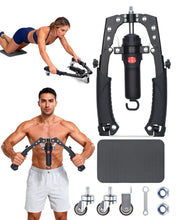 Load image into Gallery viewer, Abahub 2-in-1 Arm Trainer with AB Roller Wheels, Enhanced Hydraulic Power Twister Arm Trainer, 22-440LBS -Black