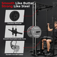 Load image into Gallery viewer, Mikolo F4 2.0 Power Cage with Dual-Track Smooth Pulley System, 1200LBS Power Rack with Leg Hold-Down for Heavy LAT Pulldowns, All-in-One Squat Rack with More Training Attachments for Home Gym (Black)