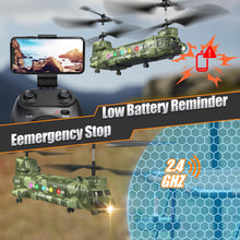 Load image into Gallery viewer, RC Helicopter, Remote Control Military Helicopter with Camera, Twin-Propeller with Altitude Hold, One Key take Off