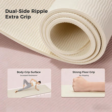 Load image into Gallery viewer, Keep 72" x 24" TPE Yoga Mat Non Slip, 1/4 Inch (6mm) Exercise Mat for Home Workout, Gym, Yoga, Pilates & Stretching with Carrying Strap, Oat White