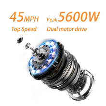 Load image into Gallery viewer, 65 Miles Range 45mph Electric Scooter 5600W Dual Motor 52V33Ah Battery 10" Off-Road Tires Electric Scooter Adults with Seat