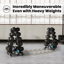 Load image into Gallery viewer, LIONSCOOL Premium Steel Dumbbell Rack Only, with Side Racks (Large, 700 LBS)