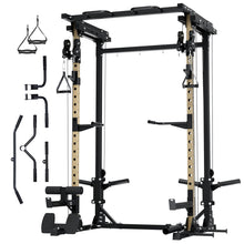 Load image into Gallery viewer, MAJOR FITNESS Drone3 Power Rack, 2500lbs Multi-Function Home Gym Squat Rack with Dual Pulley System, Pull-Up Bar & J-Hooks, Heavy-Duty Steel Frame for Maximum Stability & Strength Training