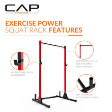 Load image into Gallery viewer, CAP Barbell Power Rack with Pull Up Bar & Attachments - Red