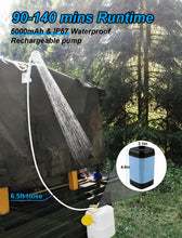 Load image into Gallery viewer, innhom Portable Camping Shower, 6000mAh Rechargeable Camp Shower Pump with LED Display, IPX7 Waterproof & 2 Spray Modes Electric Outdoor Shower for Hiking, Travel, Pet Bathing and Car Washing, Blue