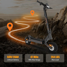 Load image into Gallery viewer, Electric Scooter for Adults with Seat, 47 Miles Range, 43MPH Speed 2000W Powerful Motor, 11" Off-Road Tires with 264 Lbs MAX Load