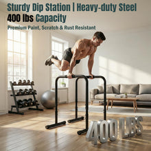 Load image into Gallery viewer, OLIXIS Dip Bar, Adjustable Heavy Duty Dip Bar Station - Pitch Black
