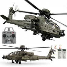 Load image into Gallery viewer, 310MM 6CH C170 AH-64D Remote Control Helicopter Aircraft for Adults Expert 1/48 RC Heli Maintain Altitude Brushless Motor / Optical Flow Positioning / Fly Upside Down 3D Rolling ( RTF 2-Battery Green)