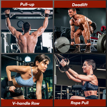 Load image into Gallery viewer, Weight Lifting Hooks & Wrist Straps Set – Black-Red