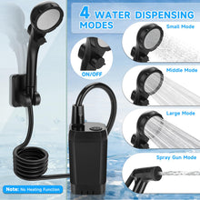 Load image into Gallery viewer, vignuto Portable Shower for Camping, Rechargeable Camping Shower kit with LED Display of Battery Level and Temperature, Lasting-150 Mins, Suitable for Outdoor Shower, Pet Bath, Car Washing