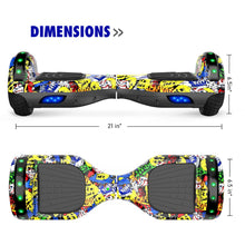 Load image into Gallery viewer, Hoverboard for Kids, 6.5" Two Wheel Self Balancing Hoverboards with Bluetooth and Lights, Graffiti Hover Board