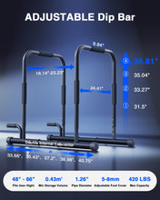Load image into Gallery viewer, SolidFit 2-in-1 Dip Bar Station - Black