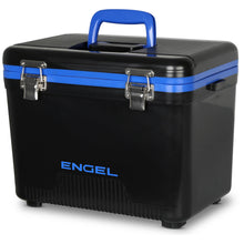 Load image into Gallery viewer, ENGEL UC13 13qt Leak-Proof, Air Tight, Drybox Cooler and Small Hard Shell Lunchbox for Men and Women in Black with Blue Interior