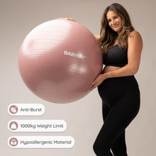 Load image into Gallery viewer, BABYGO Birthing Ball - Pregnancy Yoga Labor & Exercise Ball & Book Set Trimester Targeting-(Rosewood, 65cm)