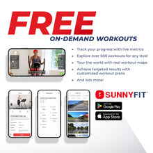 Load image into Gallery viewer, Sunny Health & Fitness Compact Performance Recumbent Elliptical Bike - Gray