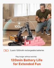 Load image into Gallery viewer, Remote Control Excavator Toy, 1:14 Scale Remote Control Digger with Metal Shovel, 22 Channel RC Excavator with Lights & Sounds