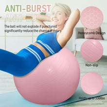 Load image into Gallery viewer, Leyndo 4 Pcs 26 Inch Yoga Exercise Ball Pilates Pregnancy Birthing Fitness Ball-(Macaron Color)