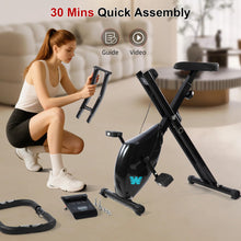 Load image into Gallery viewer, BARWING Folding Exercise Bike Stationary Bikes for Home,3 in 1Exercise Bikes X3-Black)