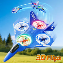 Load image into Gallery viewer, Remote Control Airplane Drone for Kids Ages 4-6-8-10-12, RC Plane Jet Drone with One Key