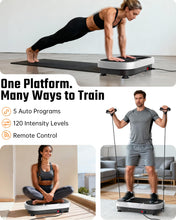 Load image into Gallery viewer, Vibration Plate Exercise Machine for Weight Loss and Lymphatic Drainage - 330lbs Capacity Vibrating Platform for Home Gym Workout, Full Body Shaker Pilates Equipment with Loop Bands for Women and Men