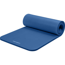Load image into Gallery viewer, Retrospec Solana Yoga Mat 1" Thick w/Nylon Strap for Men & Women - Non Slip Exercise Mat for Home Yoga, Pilates, Stretching, Floor & Fitness Workouts - Denim Blue