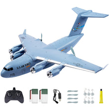 Load image into Gallery viewer, RC Airplane, 2CH RC Plane Ready to Fly, 2.4GHz C-17 Remote Control Airplane with 6-axis Gyro Stabilizer Globemaster III Military Transport Aircraft