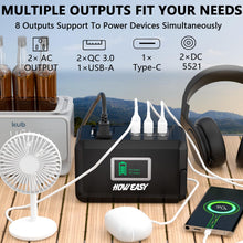 Load image into Gallery viewer, HOWEASY Portable Power Station 120W, 24000mAh Camping Solar Generator