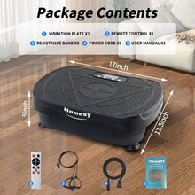 Load image into Gallery viewer, Homesy Vibration Plate Exercise Machine, Vibrating Plate for Lymphatic Drainage, Full Body Shake Platform Board for Home Fitness and Fat Burning, Sport Gym Equipment for Women Men, Black