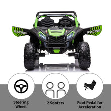 Load image into Gallery viewer, 24V 10Ah 2-Seater Ride on Car for Big Kids, Ride on Toy with Remote Control, 4WD Battery Powered Electric Vehicle for Kids, Green