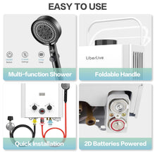 Load image into Gallery viewer, Propane Water Heater, 6L 1.58GPM 41000 BTU Portable Tankless Water Heater Outdoor, Gas Instant Hot with Handle Overheating Protection for RV Trips, Camping, Boat Cabins, Outdoor Shower, White