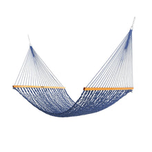 Load image into Gallery viewer, Original Pawleys Island Large Navy DURACORD Rope Hammock with Extension Chains & Tree Hooks, Handcrafted in The USA, 450 LB Weight Capacity, 13 ft. x 55 in.
