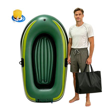 Load image into Gallery viewer, Inflatable Boat for One Person Max 198 lbs/90 kg with Carry Bag and Foot Pump, Single-Person raft for Fishing and Water Sports or a Yacht Supplement for Pools, Ponds, and Calm Shallow Water