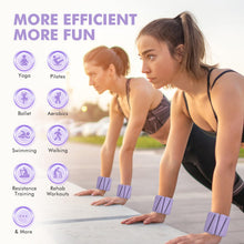Load image into Gallery viewer, Wrist Weights, Ankle Weights, Adjustable Wrist Weighted Bracelet Set of 4 (2LB Each) -Purple