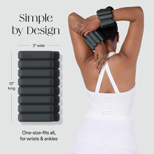 Load image into Gallery viewer, Bala Bangles Wrist & Ankle Weights for Women & Men - 2 lb Adjustable Weighted Bands - Charcoal