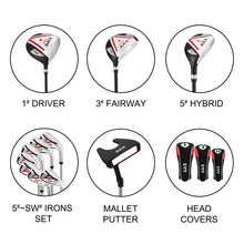 Load image into Gallery viewer, KVV Premium Golf Whole Set 11-Piece for Men Driver, Fairway, Hybrid, 5#-P# Irons, Putter Right Hand Steel Shaft Regular Flex Golf Clubs, Without Golf Bag