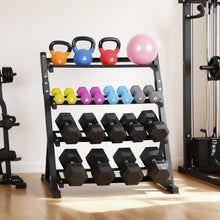 Load image into Gallery viewer, LIONSCOOL Adjustable Dumbbell Rack Stand, 4 Tier Heavy Duty Weight Storage Rack for Dumbbells & Kettlebells