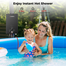 Load image into Gallery viewer, CAMPLUX Tankless Water Heater - 2.64GPMPortable Propane Heater for Off Grid, Camping,Outdoor Shower - 68,000 BTU - BW264B - Black