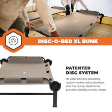 Load image into Gallery viewer, Disc-O-Bed Extra Large Portable Bunk Camping Cots with Carry Bags, Tan
