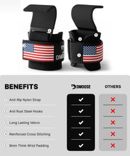Load image into Gallery viewer, DMoose Fitness Weight Lifting Hooks for Men & Women (Pair) - (American)