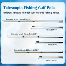 Load image into Gallery viewer, CYFIE Upgraded Telescopic Fishing Gaff, 9.4FT Durable Aluminum Alloy Fishing Gaff Pole with 8mm Screw, Secure Locking Mechanism, Capable for Fish Gig Harpoon Hook Spear, Use for Hunting Fish Frog Mole