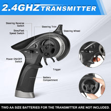 Load image into Gallery viewer, RC Drift Cars 1/18 Scale High Speed Performance with Gyro, 2.4GHz Remote Control Cars 28 KM/H RTR with 2 Rechargeable Batteries