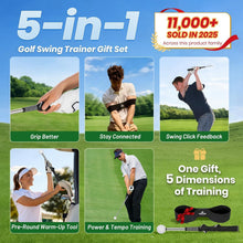 Load image into Gallery viewer, FODESAN Retractable Left-Handed Golf Swing Training Aid: Portable Grip Trainer with Click Feedback Sound – Ideal for Left-Handed Players, Muscle Training, for Beginners & Enthusiasts