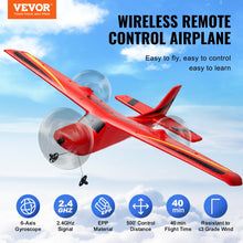 Load image into Gallery viewer, RC Airplane, 2.4GHz 2 Channel Remote Control Aircraft with 6-Axis Gyro Stabilizer, Ready to Fly Aircraft Toy with 2 Batteries, Red