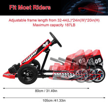 Load image into Gallery viewer, Drift Kart, Adjustable Electric Go Kart with 350W Motor and EVA Tires for Outdoor Fun and Ages 8-12 Red