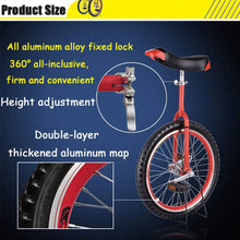 Load image into Gallery viewer, 24 Inch Unicycle - Non-Slip Wheels for Outdoor Sports & Fitness - Self-Balance Mountain Tire Riding Bike(Unique Colour,24inches)