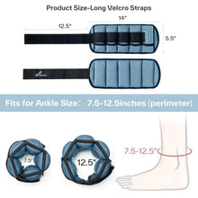 Load image into Gallery viewer, Sportneer Adjustable Ankle Weights 1 Pair 2 4 6 8 10 Lbs Leg Weight Straps -Dark Blue